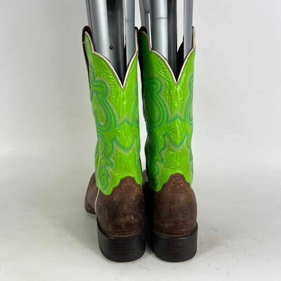 Ariat Quickdraw Western Boot Womens 5.5 Brown Lime Cowgirl Square Toe 10016311 - Picture 7 of 10